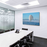 Verschneite Winterlandschaft Baum Weiß Leinwandbild AK ART Wanddeko Wandbild XXL