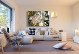 Schneefloke am Weihnachtsbaum Leinwandbild AK ART Wanddeko Wandbild TOP XXL