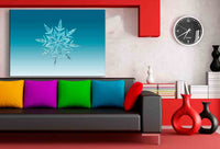 Eiskristall Schneefloke Weihnachten Blau Leinwandbild AK ART Wanddeko Wandbild