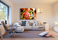 Weihnachtskugel Schmuck Weihnachten Rot Leinwandbild AK ART Wanddeko Wandbild XXL