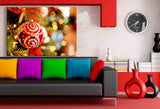 Weihnachtskugel Schmuck Weihnachten Rot Leinwandbild AK ART Wanddeko Wandbild XXL