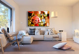 Weihnachtskugel Schmuck Weihnachten Rot Leinwandbild AK ART Wanddeko Wandbild XXL