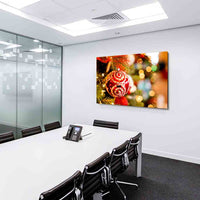 Weihnachtskugel Schmuck Weihnachten Rot Leinwandbild AK ART Wanddeko Wandbild XXL