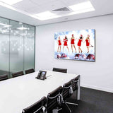 Weihnachten Frauen in Rot Party Leinwandbild AK ART Wanddeko Wandbild XXL TOP