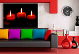 Advent Rote Kerzen Ruhe Gemütlichkeit Leinwandbild AK ART Wanddeko Wand TOP XXL Abstrakt