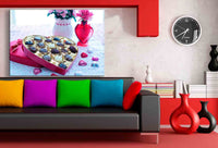 Valentines-Tag Schokolade Herz Leinwandbild AK ART Wanddeko Wandbild XXL TOP