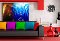 Chanukka Menora Judentum Leinwandbild AK ART Wanddeko Wandbild Made in Germany