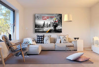 Donald Trump Zitat Skyline Leinwandbild LaraArt Studio Wanddeko Wandbild TOP XXL