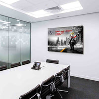 Donald Trump Zitat Skyline Leinwandbild LaraArt Studio Wanddeko Wandbild TOP XXL