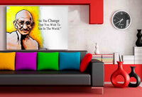 Mahatma Gandhi Zitat Gelb Leinwandbild AK ART Wanddeko Wandbild Made in Germany