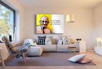 Mahatma Gandhi Zitat Gelb Leinwandbild AK ART Wanddeko Wandbild Made in Germany