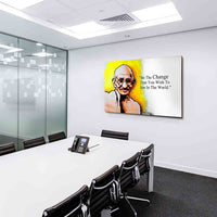 Mahatma Gandhi Zitat Gelb Leinwandbild AK ART Wanddeko Wandbild Made in Germany