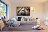 Uhr Schreibtisch Büro Leinwandbild AK ART Wanddeko Wandbild Made in Germany XXL