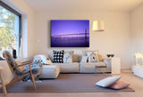 San-Francisco Brücke Violett Leinwandbild AK ART Wanddeko Wandbild TOP XXL