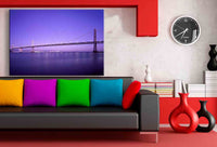 San-Francisco Brücke Violett Leinwandbild AK ART Wanddeko Wandbild TOP XXL