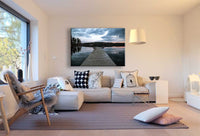 See Holzsteg Urlaub Leinwandbild AK ART Wanddeko Wandbild Made in Germany XXL