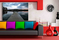 See Holzsteg Urlaub Leinwandbild AK ART Wanddeko Wandbild Made in Germany XXL
