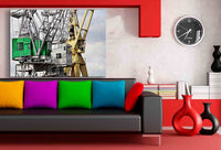 Hafenkräne Himmel Logistik Leinwandbild AK ART Wanddeko Wandbild Made in Germany