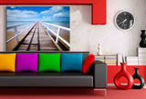 Pier Ozean Urlaub Leinwandbild AK ART Wanddeko Wandbild Made in Germany TOP XXL