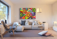 Abstrakte Muster Bunt Leinwandbild AK ART Wanddeko Wandbild Made in Germany XXL