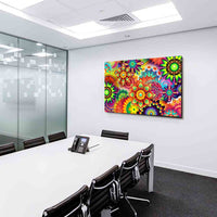 Abstrakte Muster Bunt Leinwandbild AK ART Wanddeko Wandbild Made in Germany XXL