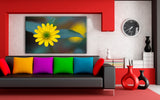 Gelbe Blume Leinwandbild AK ART Wanddeko Wandbild Made in Germany XXL