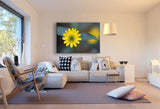 Gelbe Blume Leinwandbild AK ART Wanddeko Wandbild Made in Germany XXL