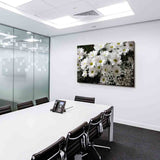 Weiße Blumen Leinwandbild / AK ART Bilder / Mehrfarbig Kunstdruck XXL Wandbild