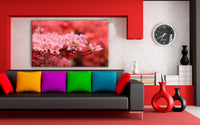 Roter Blumen Zweig Leinwandbild AK Art Bilder Mehrfarbig Kunstdruck XXL Wandbild