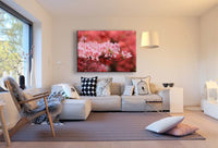 Roter Blumen Zweig Leinwandbild AK Art Bilder Mehrfarbig Kunstdruck XXL Wandbild
