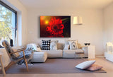 Rote Blume Gerbera Leinwandbild / AK Art Bilder / Mehrfarbig + Kunstdruck XXL Wandbild