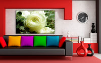 Weiße Rose Leinwandbild / AK Art Bilder / Mehrfarbig + Kunstdruck XXL Wandbild
