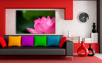 Lotus Blume Leinwandbild AK ART Kunstdruck Mehrfarbig Wandbild Wanddeko TOP XXL