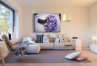 Viloette Blumen Straus Leinwandbild AK Art Bilder Mehrfarbig Kunstdruck Wandbild