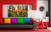 Orange Tulpen Leinwandbild AK ART Kunstdruck Mehrfarbig Wandbild Wanddeko TOP XXL