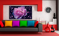 Blume Rose Punkte Leinwandbild / AK Art Bilder / Mehrfarbig + Kunstdruck XXL Wandbild