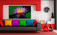 Lotus Violett Leinwandbild / AK Art Bilder / Mehrfarbig Kunstdruck XXL Wandbild