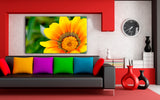 Gelbe Blumen Groß Leinwandbild / AK Art Bilder / Mehrfarbig + Kunstdruck XXL TOP
