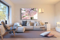 Weiße Kleine Blumen Leinwandbild / AK Art Bilder / Mehrfarbig + Kunstdruck XXL