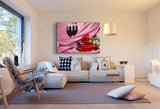 Wein und Rosen Leinwandbild /AK Art Bilder /Mehrfarbig +Kunstdruck XXL Wandbild