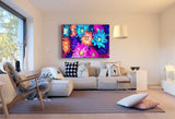 Gerbera Blume Leinwandbild AK Art Bilder Mehrfarbig Wandbild Kunsdruck TOP XXL