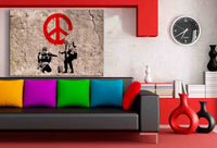 Soldaten Banksy Leinwandbild AK Art Bilder Kunstdruck XXL Streetart Premium TOP