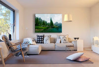 Skyrim Bergsee Leinwandbild AK Art Studio Wanddeko Wandbild Made in Germany XXL
