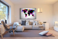 Weltkarte Abstrakt Farbig AK Art Bilder| Premium Kunstdruck Made in Germany XXL