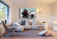 Skyrim The Elder Scrolls Schwarzer Kämpfer AK Art Bilder Premium Leinwandbilder
