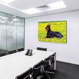 Schöner Doberman auf dem Feld AK Art Bilder| Premium Kunstdruck Made in Germany