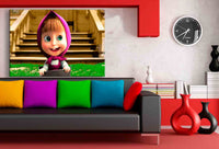 Mascha und der Bär Freude Leinwandbild AK Art Studio Wanddeko Wandbild TOP XXL