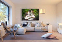 Hübscher Mops in Decke Leinwandbild AK Art Bilder Wanddeko Wandbild Kunstdruck