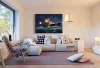 Schlachtschiff Ozean Leinwandbild AK Art Bilder Wanddeko Wandbild Kunstdruck XXL