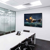 Schlachtschiff Ozean Leinwandbild AK Art Bilder Wanddeko Wandbild Kunstdruck XXL